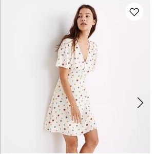 Madewell orchard flutter sleeve floral mini dress